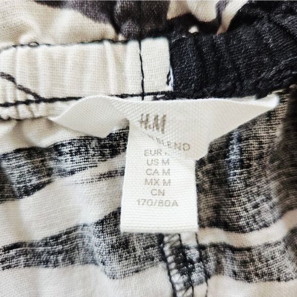 H&M Linen Blend Zebra Print A-Line Long Drawstring High Waisted Maxi Skirt M - Picture 8 of 11